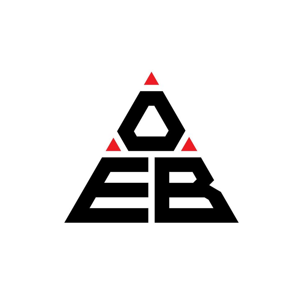 création de logo de lettre triangle oeb avec forme de triangle. monogramme de conception de logo triangle oeb. modèle de logo vectoriel triangle oeb avec couleur rouge. logo triangulaire oeb logo simple, élégant et luxueux.