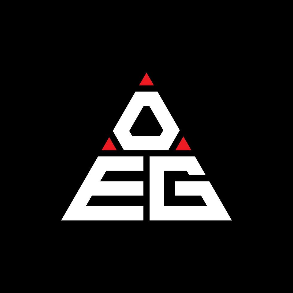 création de logo de lettre triangle oeg avec forme de triangle. monogramme de conception de logo triangle oeg. modèle de logo vectoriel triangle oeg avec couleur rouge. logo triangulaire oeg logo simple, élégant et luxueux.