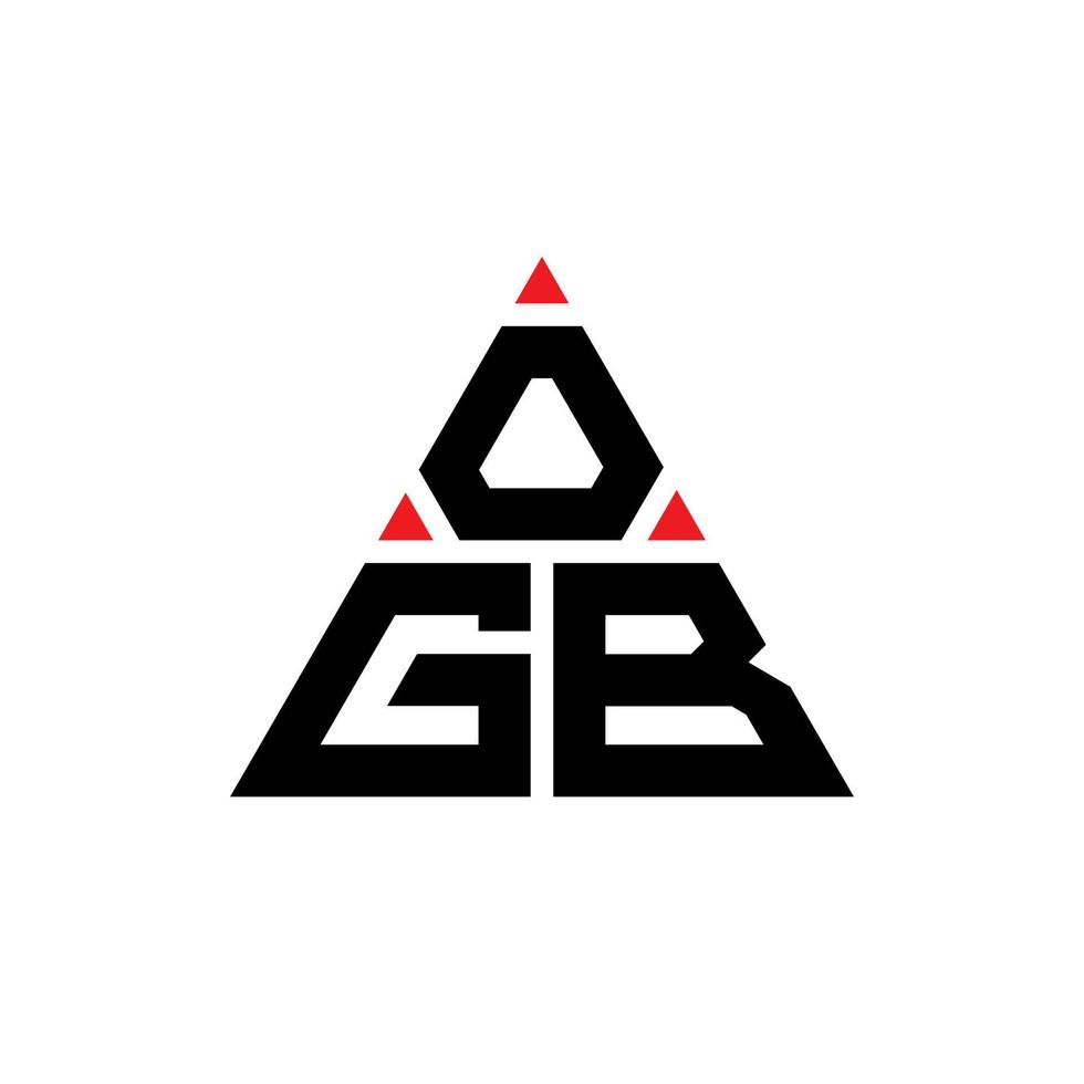 création de logo de lettre triangle ogb avec forme de triangle. monogramme de conception de logo triangle ogb. modèle de logo vectoriel triangle ogb avec couleur rouge. logo triangulaire ogb logo simple, élégant et luxueux.