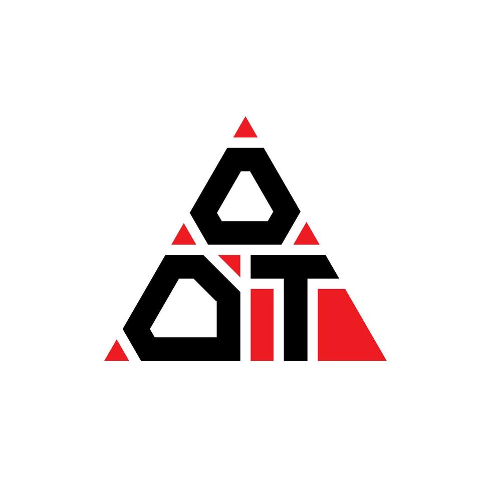 création de logo de lettre triangle oot avec forme de triangle. monogramme de conception de logo triangle oot. modèle de logo vectoriel triangle oot avec couleur rouge. oot logo triangulaire logo simple, élégant et luxueux.