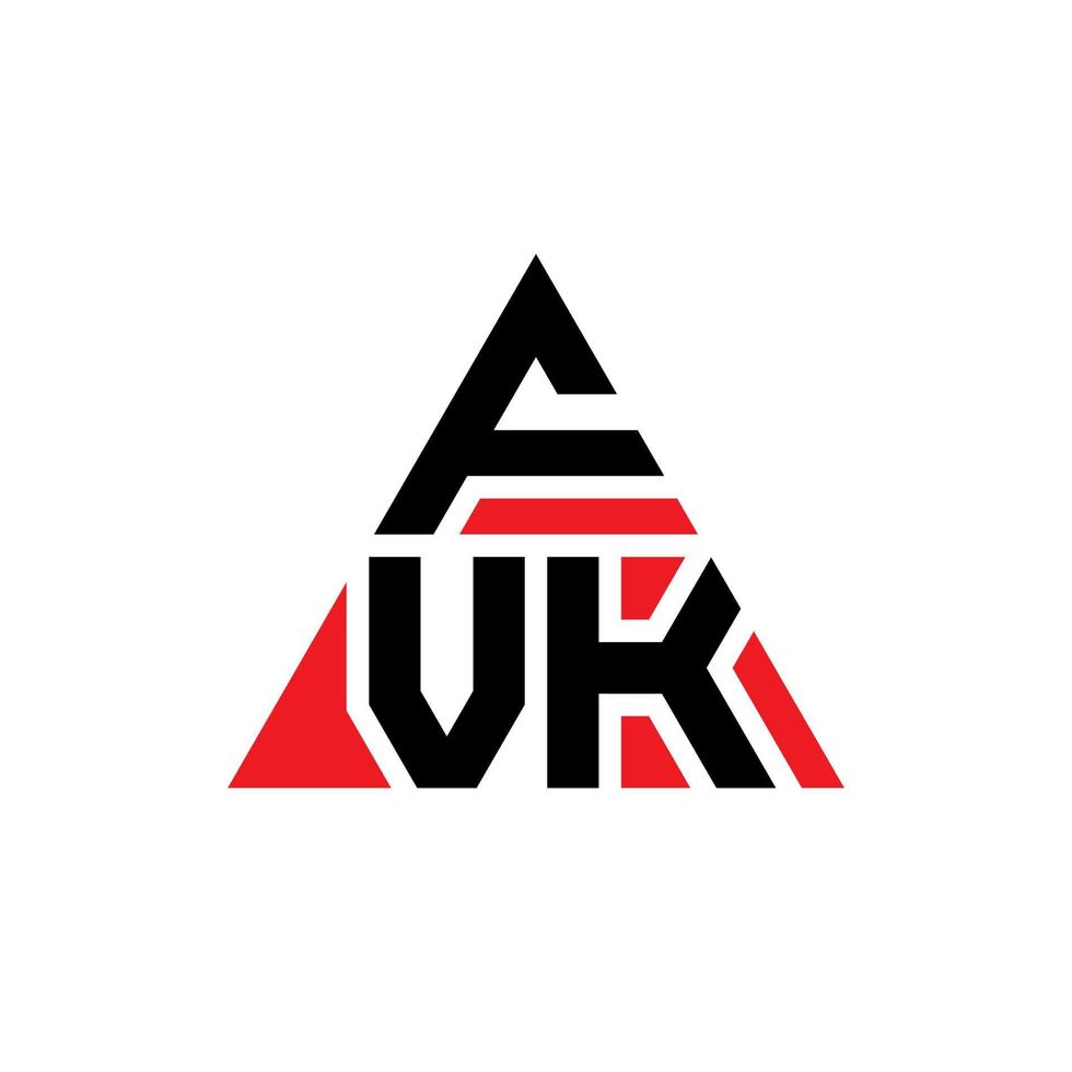 création de logo de lettre triangle fvk avec forme de triangle. monogramme de conception de logo triangle fvk. modèle de logo vectoriel triangle fvk avec couleur rouge. logo triangulaire fvk logo simple, élégant et luxueux.
