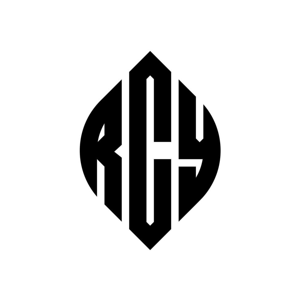 création de logo de lettre de cercle rcy avec forme de cercle et d'ellipse. lettres d'ellipse rcy avec style typographique. les trois initiales forment un logo circulaire. rcy cercle emblème abstrait monogramme lettre marque vecteur. vecteur