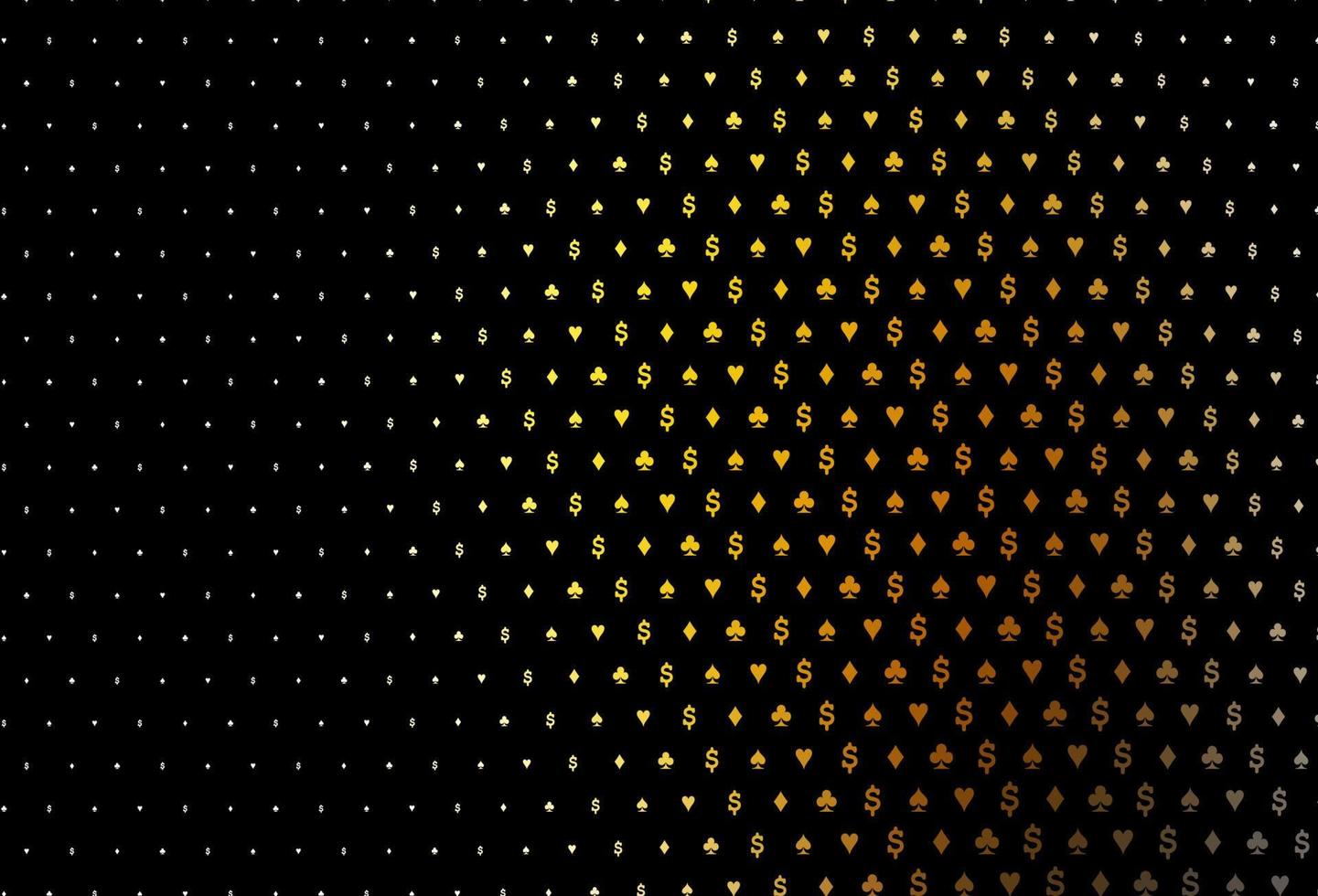 texture vectorielle jaune foncé, orange avec des cartes à jouer. vecteur