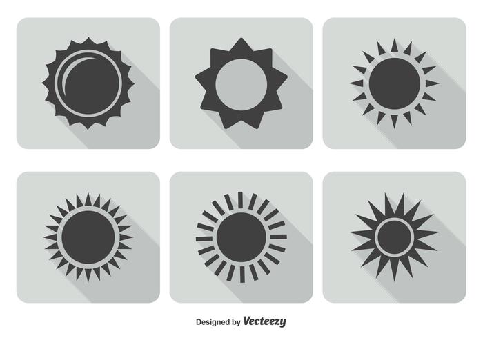 Ensemble d'icônes du soleil à la mode vecteur