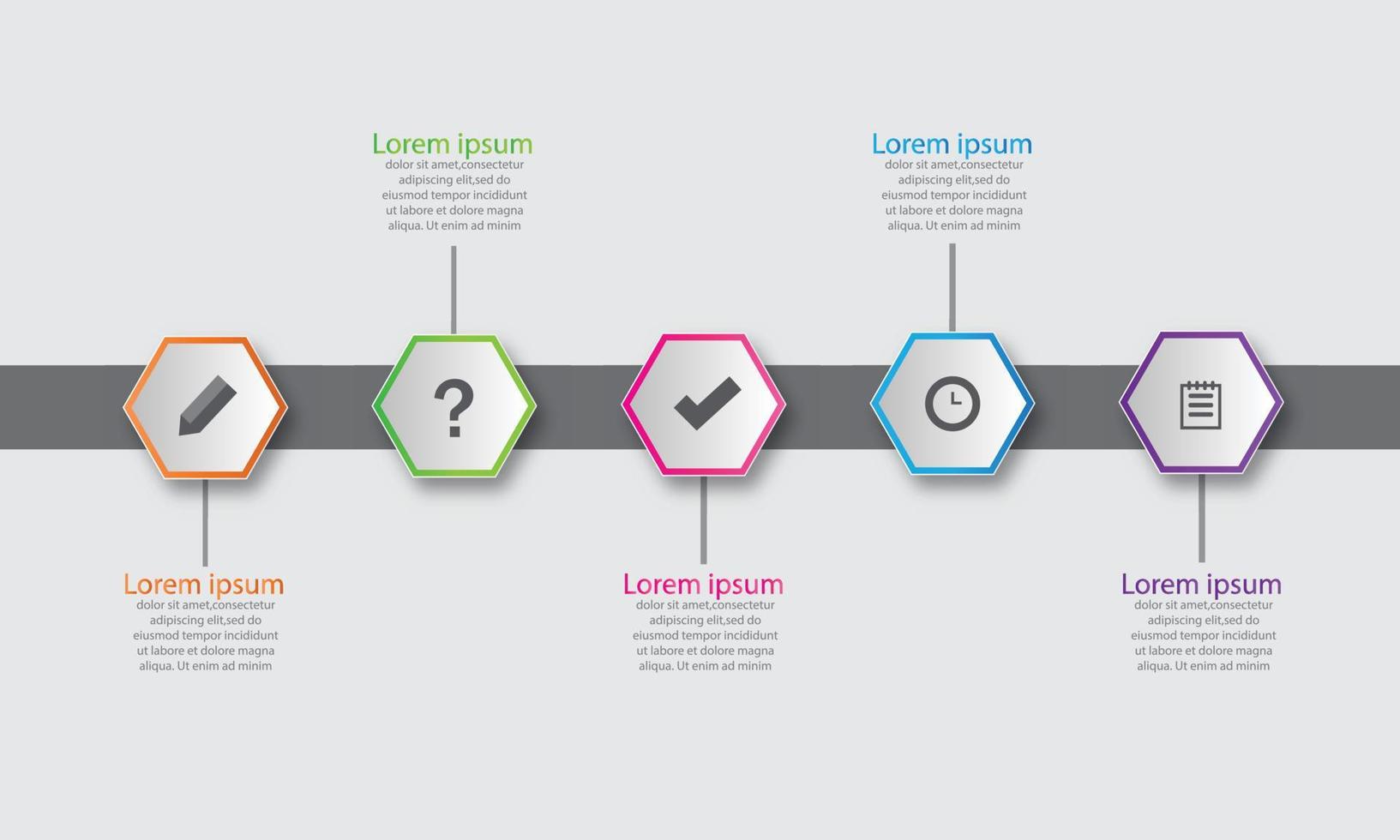 concept d'entreprise infographique avec 5 options, pièces, étapes ou processus. visualisation de données et d'informations. infographie dynamique géométrique élégante. vecteur