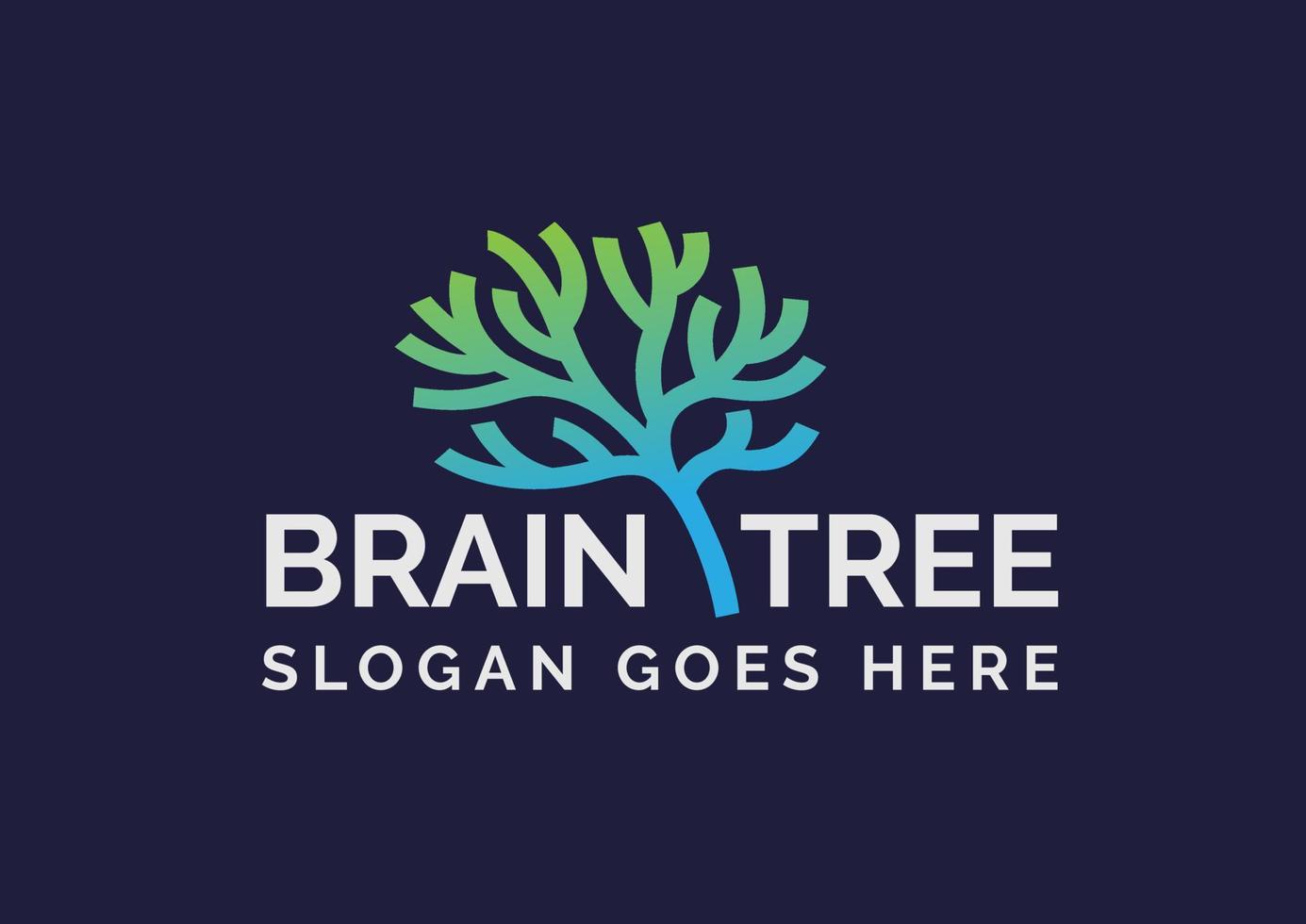 arbre cérébral avec création de logo de santé médicale texte vecteur