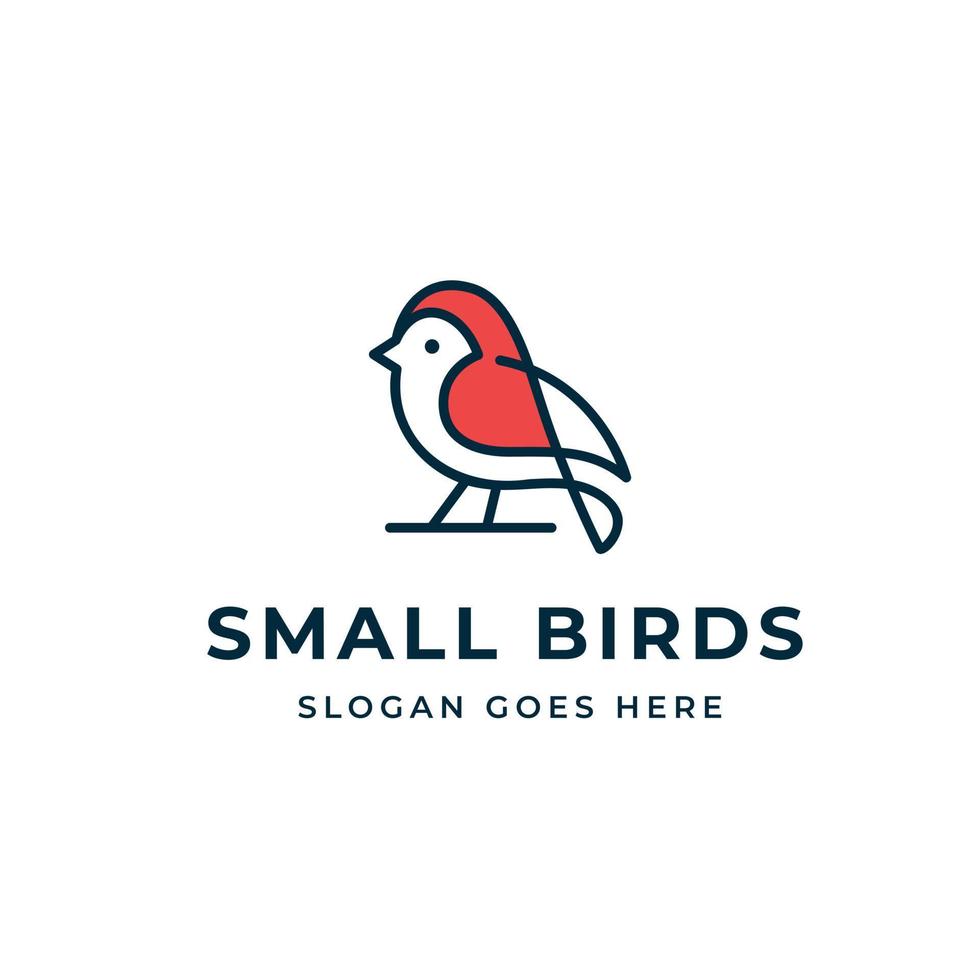 logo de petit oiseau rouge mignon moderne simple vecteur