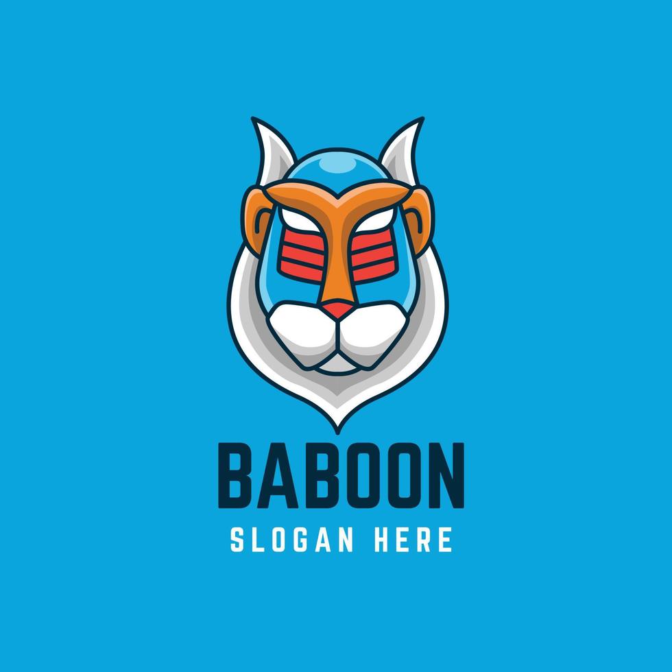 logo tête de personnage mascotte animal babouin vecteur