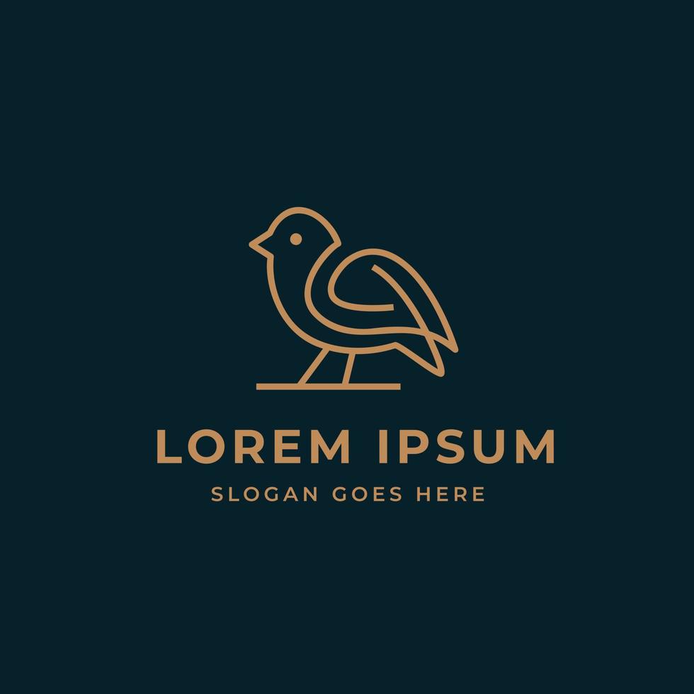 logo animal moderne oiseau doré vecteur