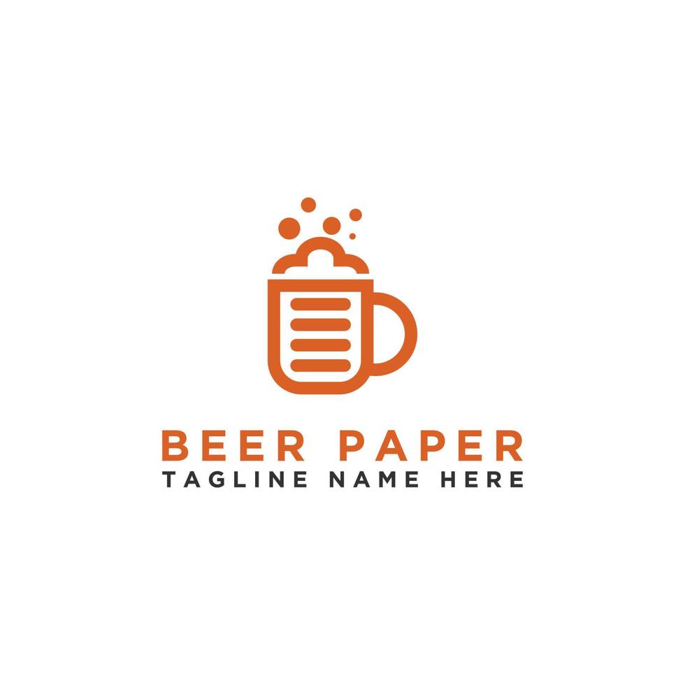 papier et bière. modèle de logo. - vecteur