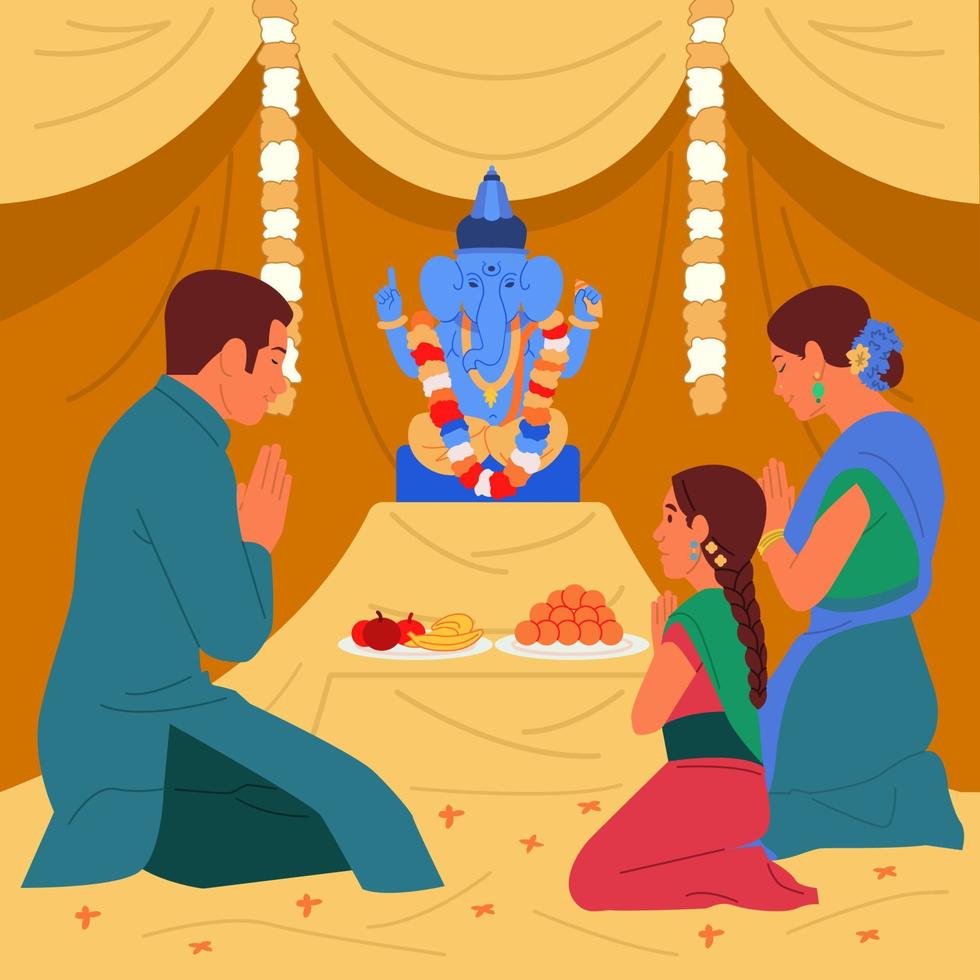 fête de ganesh chaturthi vecteur