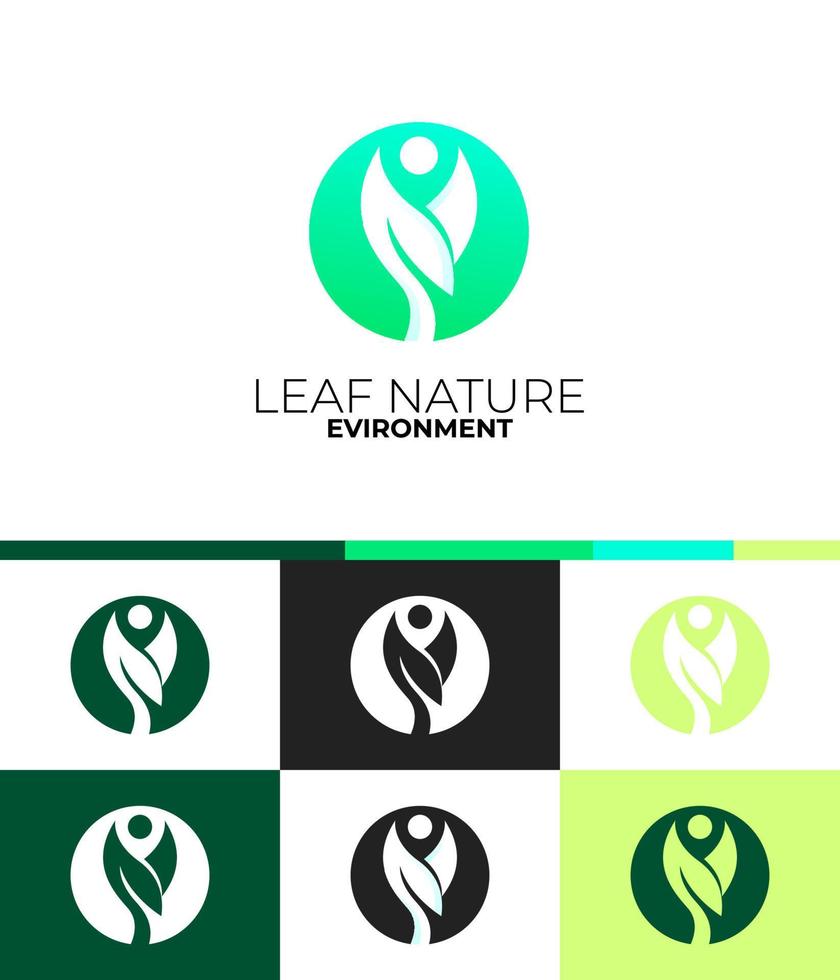 création de logo d'entreprise, logo de feuille, logo écologique, nature vecteur