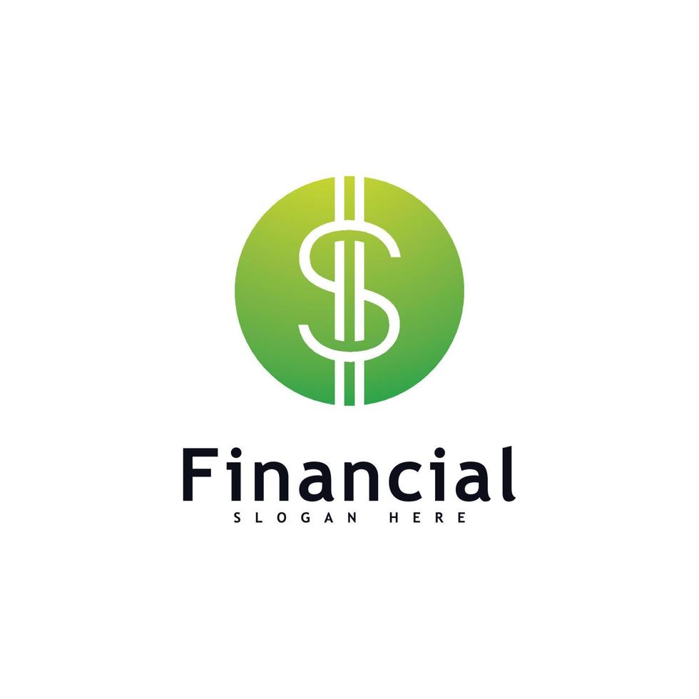vecteur de concept de conception de logo d'argent. logotype simple financier ou bancaire