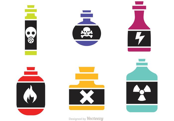 Icônes de vecteur de bouteille de poison