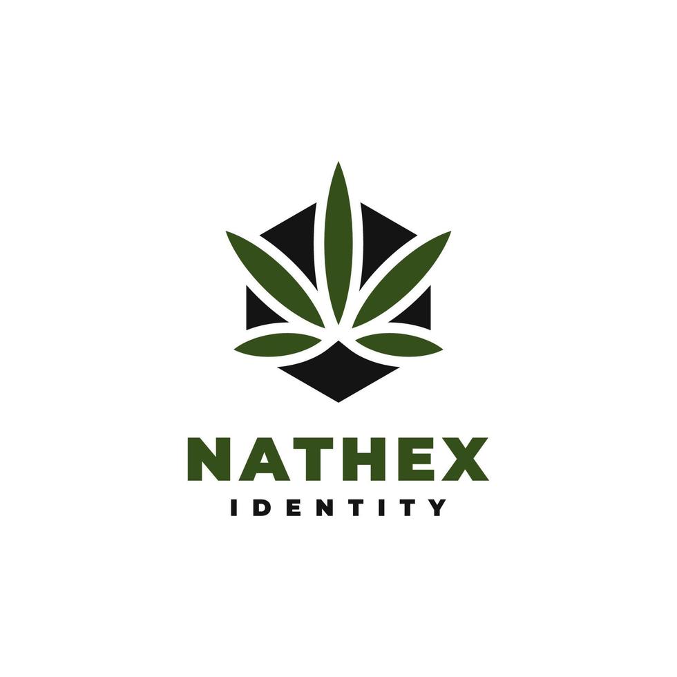 modèle de conception d'illustration vectorielle de logo de cannabis médical inspiration, cannabis médical dans un modèle de conception de vecteur de logo de concept hexa, élément de modèle d'icône de symbole de logo de cannabis médical