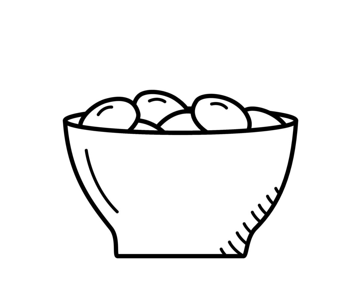 olives dans un bol, illustration vectorielle d'olives dans une assiette profonde. vecteur