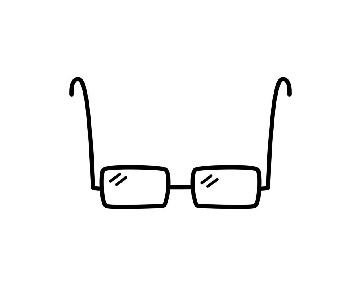 lunettes de soleil, correction de la vision, optique d'illustration vectorielle doodle. les lunettes de croquis de dessin animé s'isolent sur le blanc. vecteur