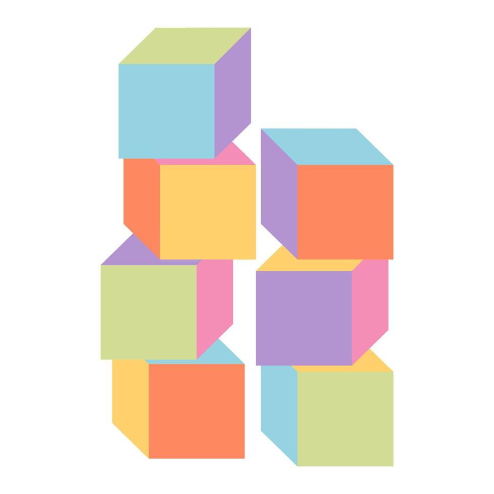 cubes pour enfants sur fond blanc. illustration vectorielle. vecteur
