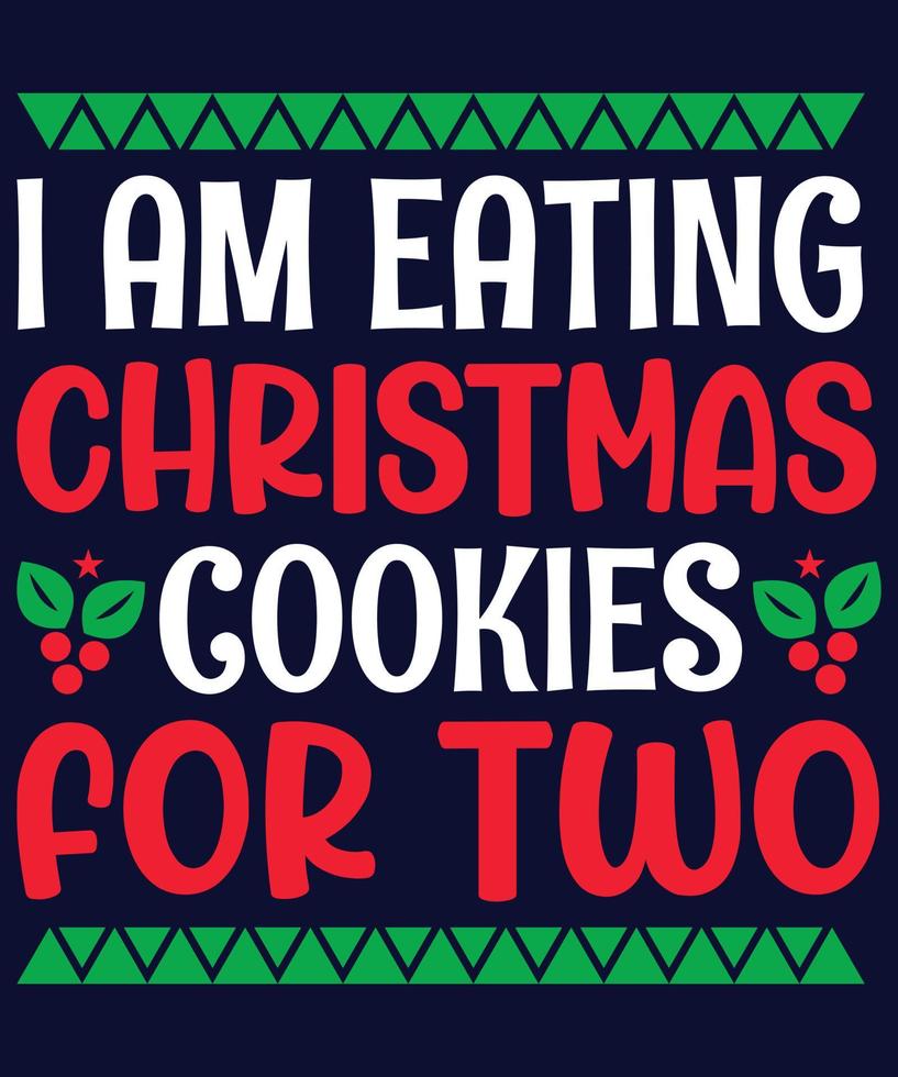 je mange des biscuits de Noël pour deux vecteur
