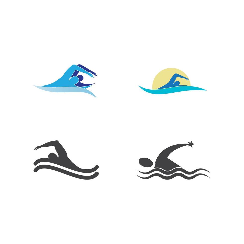 modèle de conception d'illustration vectorielle de logo de natation. vecteur