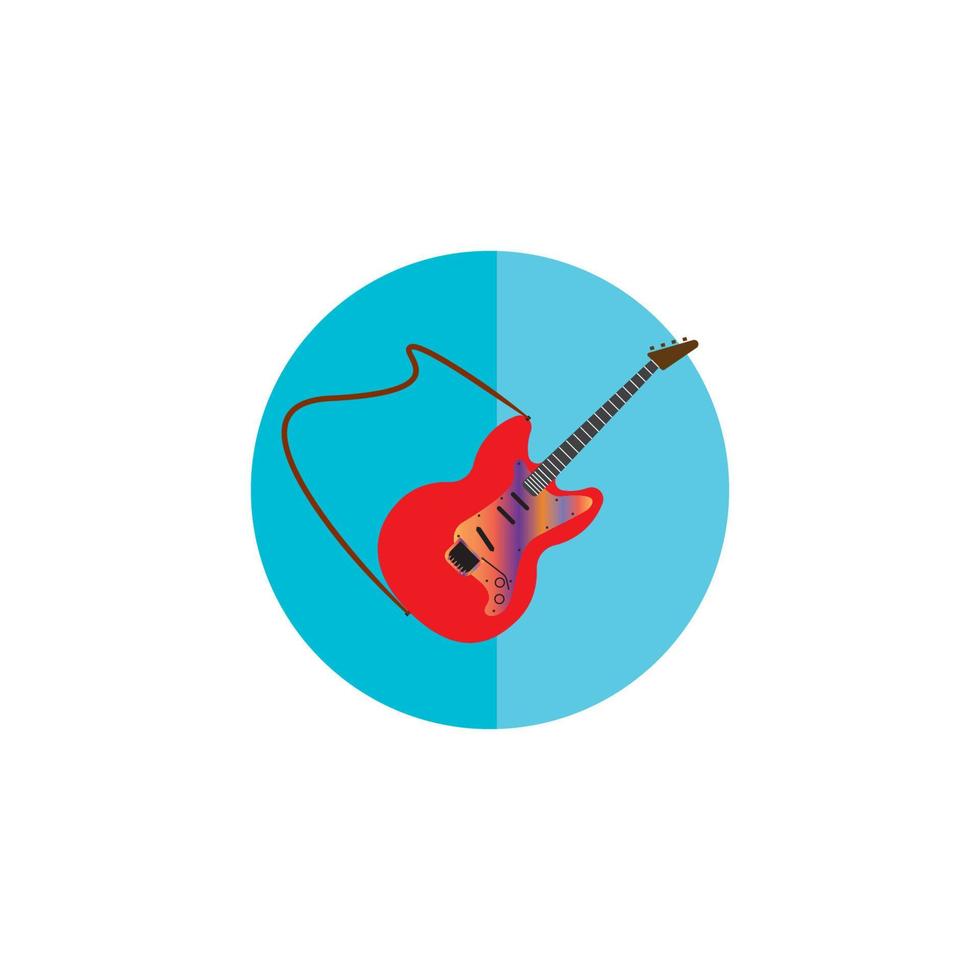 modèle de conception d'illustration vectorielle de logo de guitare. vecteur