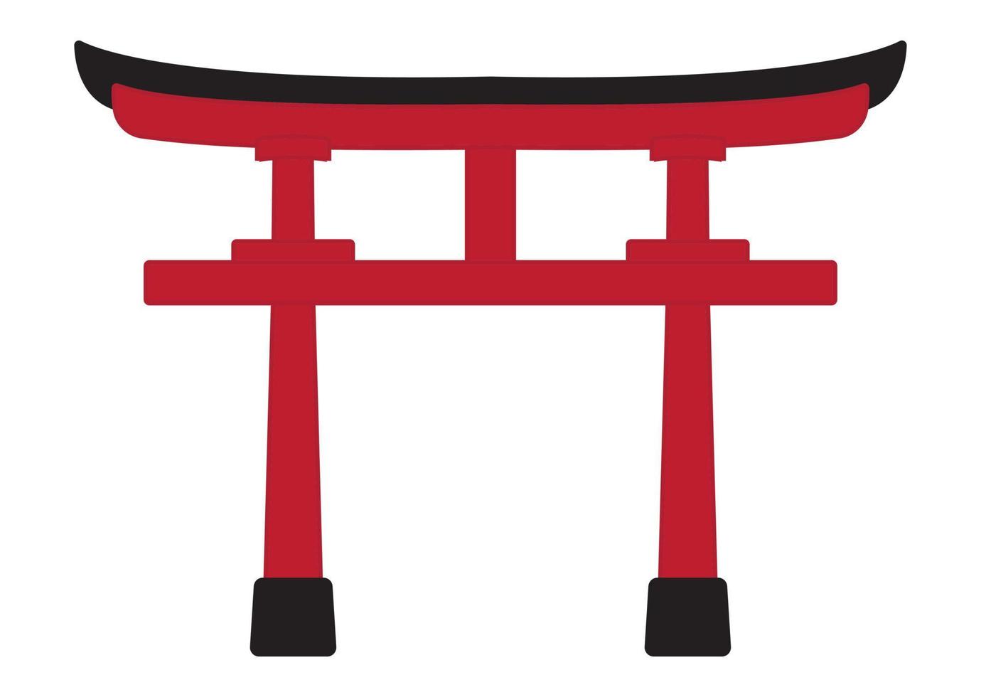 porte du sanctuaire shinto ou icône de couleur plate torii pour les applications ou les sites Web vecteur