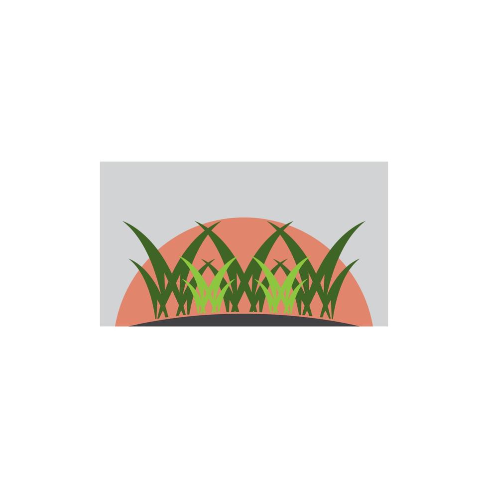 modèle de conception d'illustration vectorielle de logo d'herbe vecteur