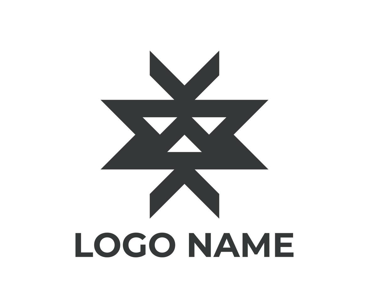logo abstrait flèche logo emblème logo mascotte avec couleur noire vecteur