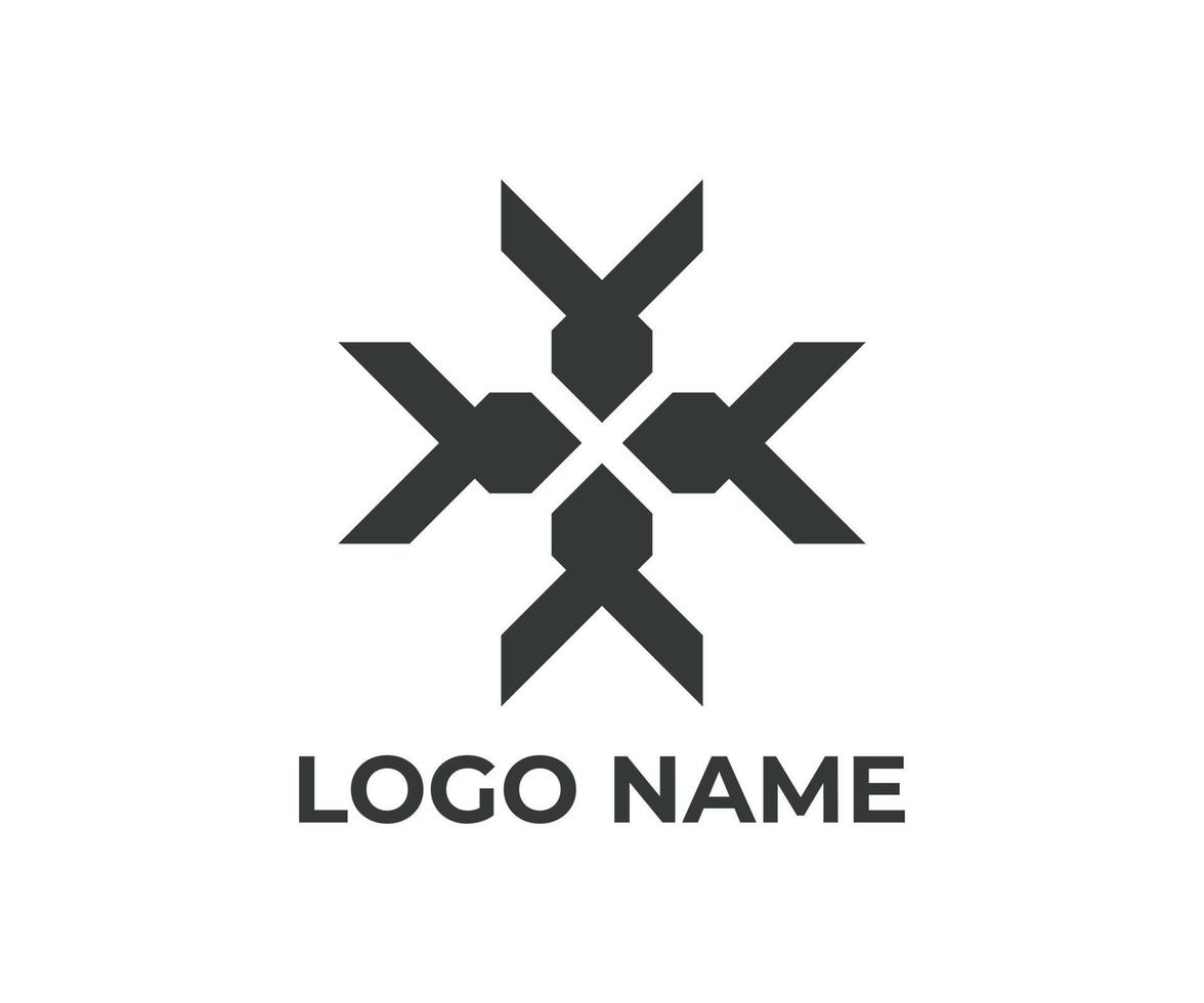 logo emblème flèche abstraite avec couleur noire vecteur