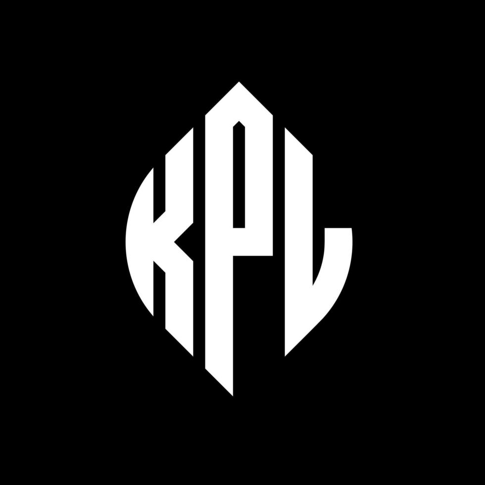 création de logo de lettre de cercle kpl avec forme de cercle et d'ellipse. lettres d'ellipse kpl avec style typographique. les trois initiales forment un logo circulaire. kpl cercle emblème abstrait monogramme lettre marque vecteur. vecteur