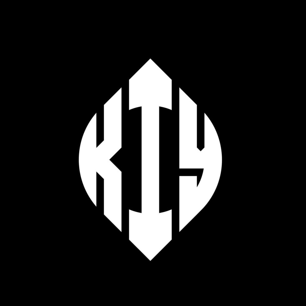 création de logo de lettre de cercle kiy avec forme de cercle et d'ellipse. lettres kiy ellipse avec style typographique. les trois initiales forment un logo circulaire. kiy cercle emblème abstrait monogramme lettre marque vecteur. vecteur