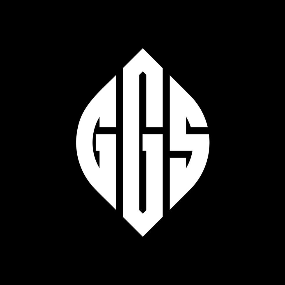 création de logo de lettre de cercle de ggs avec la forme de cercle et d'ellipse. lettres ggs ellipse avec style typographique. les trois initiales forment un logo circulaire. ggs cercle emblème abstrait monogramme lettre marque vecteur. vecteur