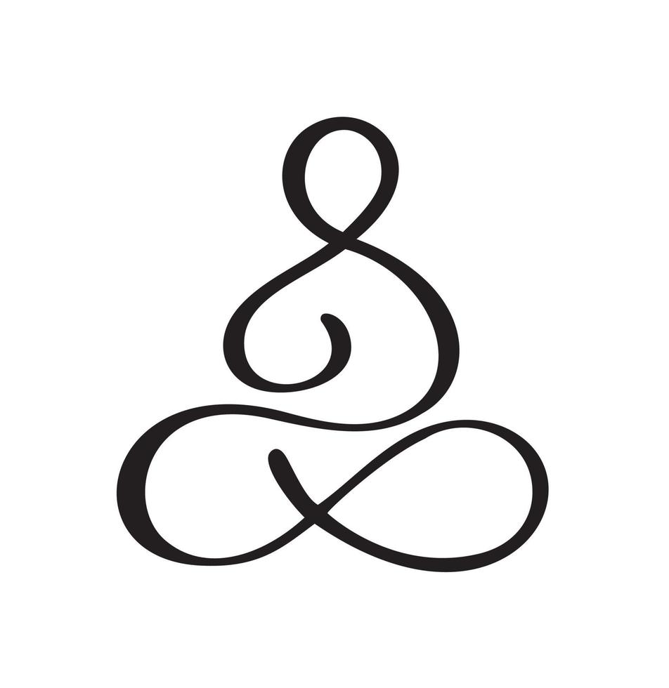 concept de logo vectoriel d'icône de pose de lotus de yoga. symbole minimal de méditation yoga. santé spa méditation harmonie logotype zen. modèle de conception de signe graphique créatif