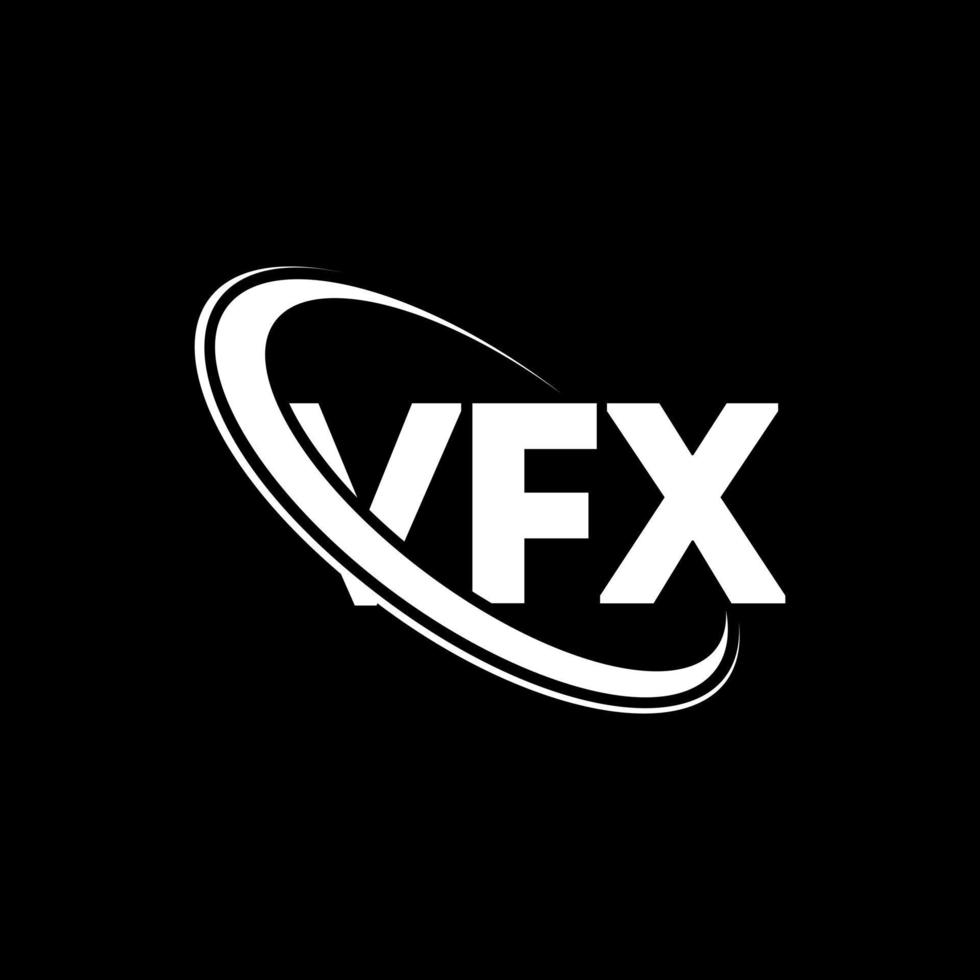 logo vfx. lettre vfx. création de logo de lettre vfx. initiales logo vfx lié avec un cercle et un logo monogramme majuscule. typographie vfx pour la technologie, les affaires et la marque immobilière. vecteur