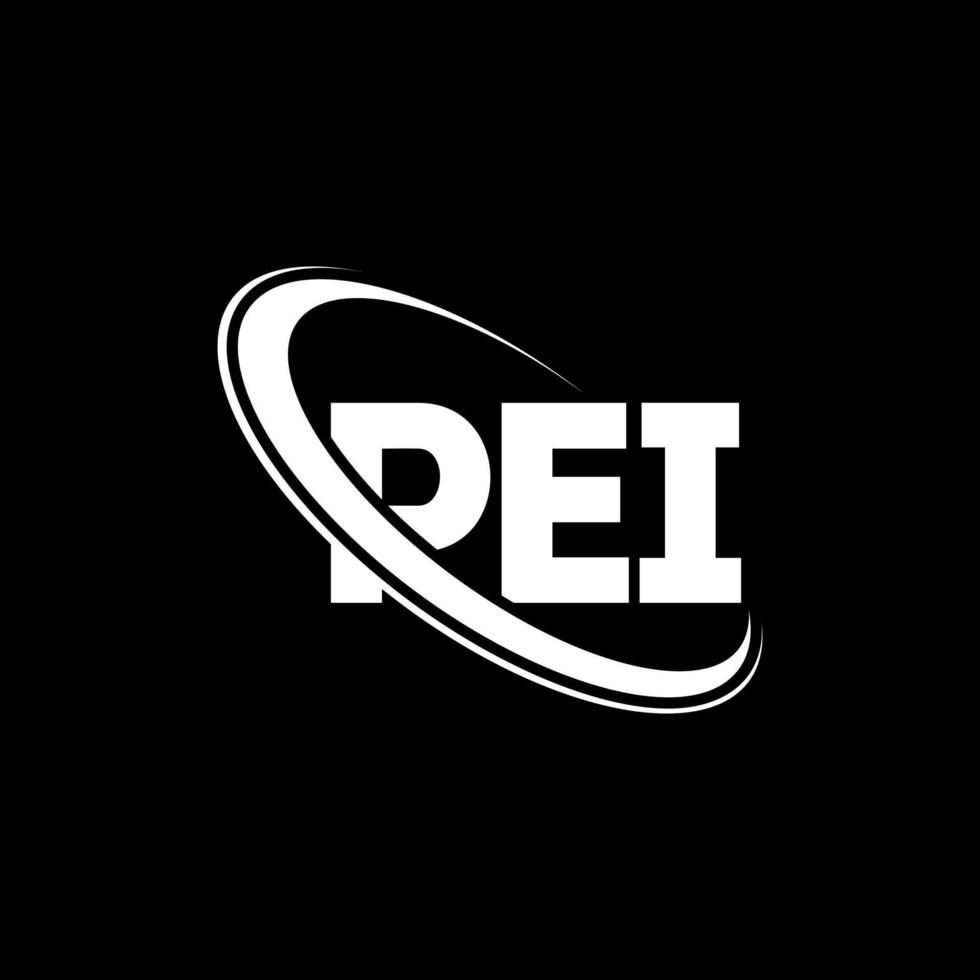 logo pei. lettre pei. création de logo de lettre pei. initiales logo pei liées avec un cercle et un logo monogramme majuscule. typographie pei pour la technologie, les affaires et la marque immobilière. vecteur