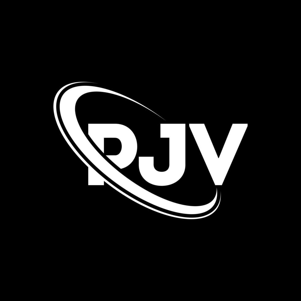 logo pjv. lettre pjv. création de logo de lettre pjv. initiales pjv logo lié avec cercle et logo monogramme majuscule. typographie pjv pour la technologie, les affaires et la marque immobilière. vecteur