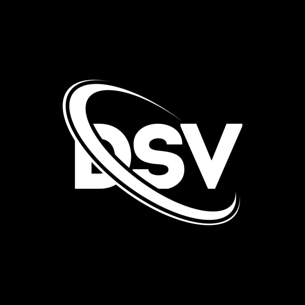 logo DSV. lettre dsv. création de logo de lettre dsv. initiales logo dsv liées avec un cercle et un logo monogramme majuscule. typographie dsv pour la technologie, les affaires et la marque immobilière. vecteur