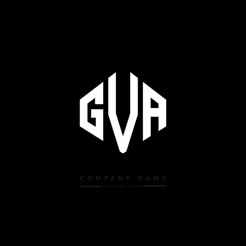 création de logo de lettre gva avec forme de polygone. création de logo en forme de polygone et de cube gva. modèle de logo vectoriel hexagone gva couleurs blanches et noires. monogramme gva, logo d'entreprise et immobilier.