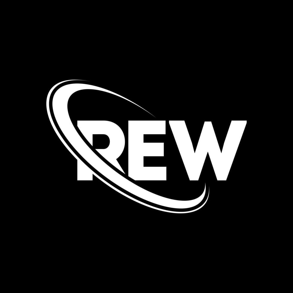 logo rew. lettre de rew. création de logo de lettre rew. initiales logo rew liées avec un cercle et un logo monogramme majuscule. rew typographie pour la technologie, les affaires et la marque immobilière. vecteur