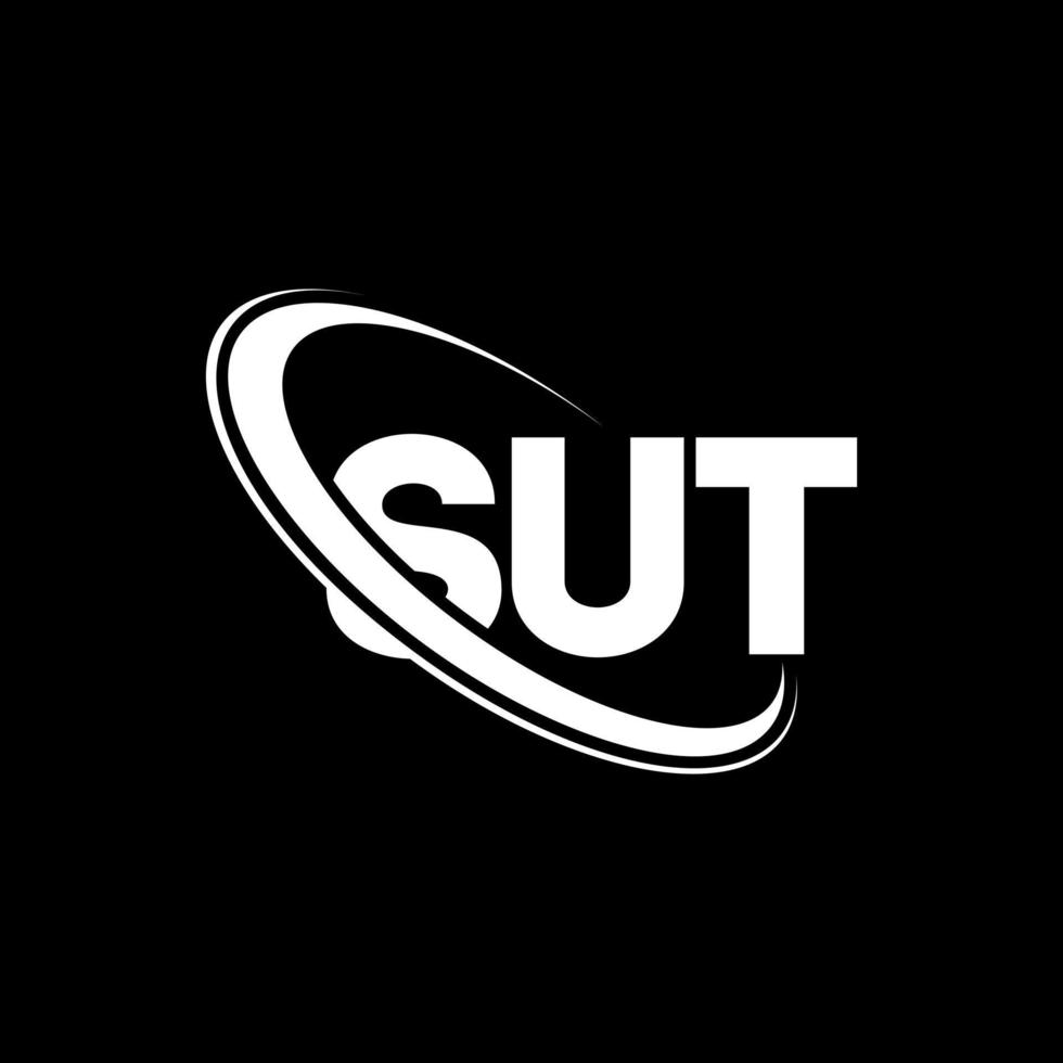 sut logo. cette lettre. création de logo de lettre sut. initiales logo sut liées avec un cercle et un logo monogramme majuscule. sut typographie pour la technologie, les affaires et la marque immobilière. vecteur