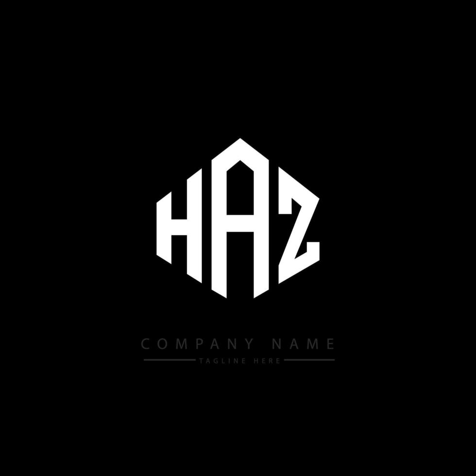 création de logo de lettre haz avec forme de polygone. création de logo en forme de polygone et de cube haz. modèle de logo vectoriel haz hexagone couleurs blanches et noires. monogramme haz, logo d'entreprise et immobilier.