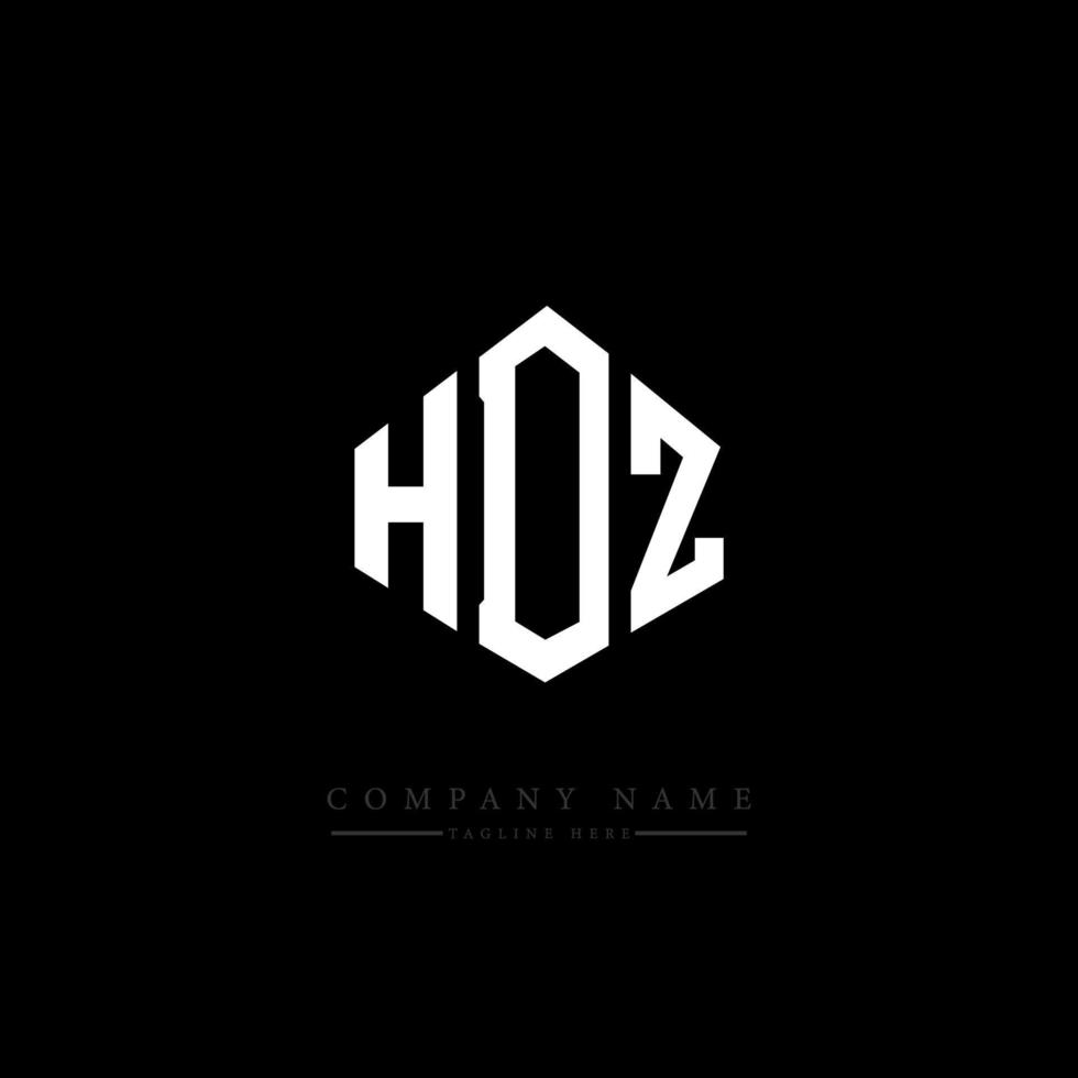 création de logo de lettre hdz avec forme de polygone. création de logo en forme de polygone et de cube hdz. modèle de logo vectoriel hdz hexagone couleurs blanches et noires. monogramme hdz, logo d'entreprise et immobilier.