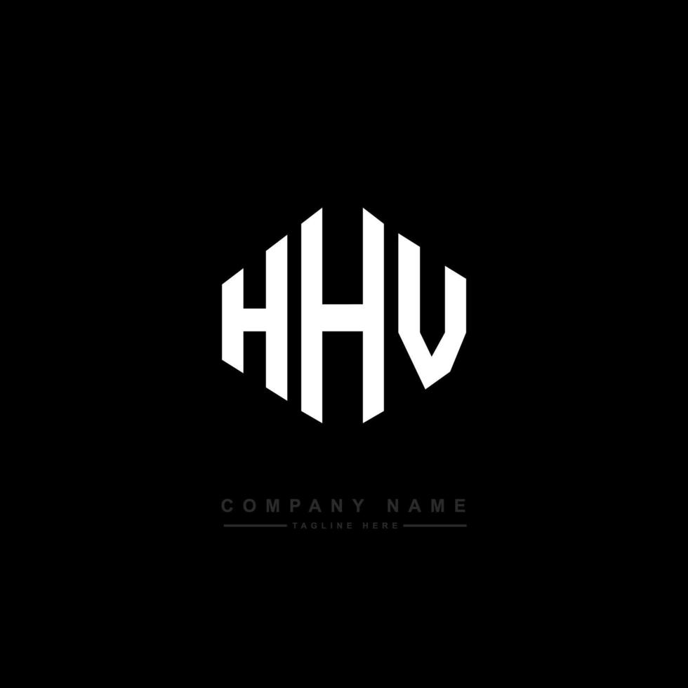 création de logo de lettre hhv avec forme de polygone. création de logo en forme de polygone et de cube hhv. modèle de logo vectoriel hhv hexagone couleurs blanches et noires. monogramme hhv, logo commercial et immobilier.