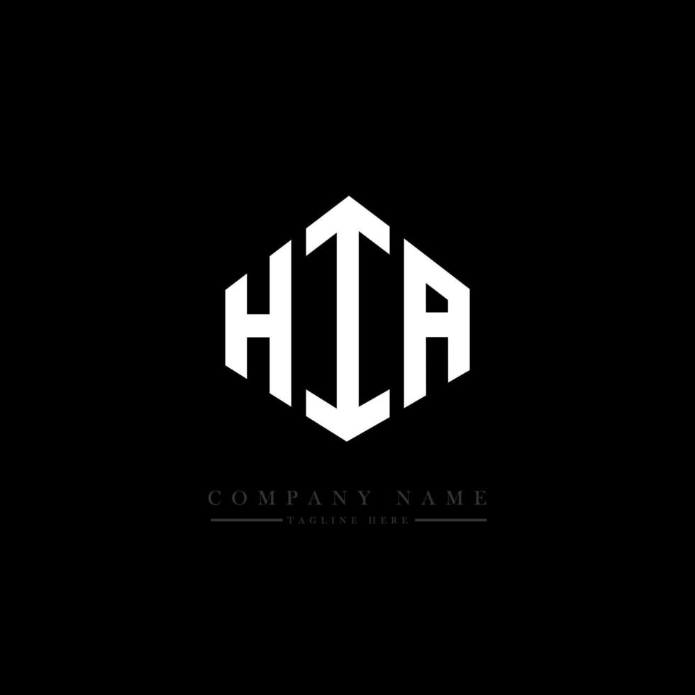 création de logo de lettre hia avec forme de polygone. hia création de logo en forme de polygone et de cube. modèle de logo vectoriel hia hexagone couleurs blanches et noires. monogramme hia, logo d'entreprise et immobilier.
