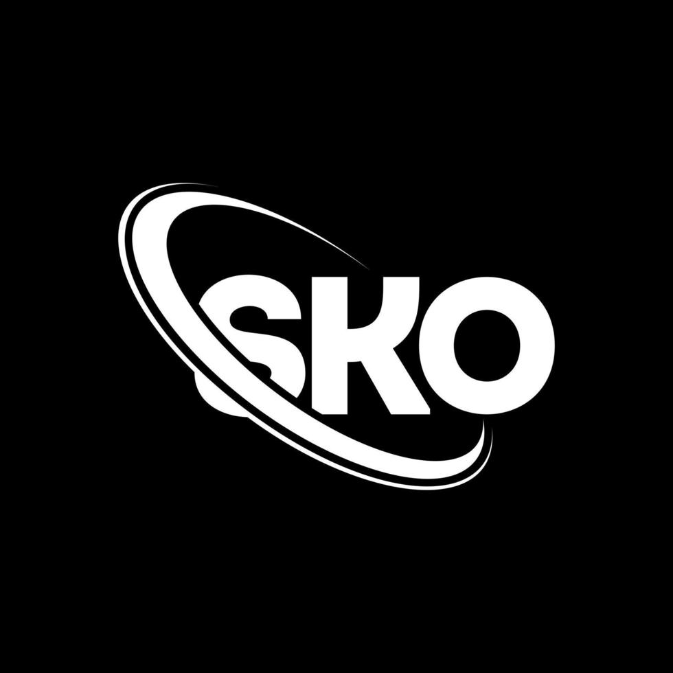 logo sko. lettre sko. création de logo de lettre sko. initiales logo sko liées avec un cercle et un logo monogramme majuscule. typographie sko pour la technologie, les affaires et la marque immobilière. vecteur
