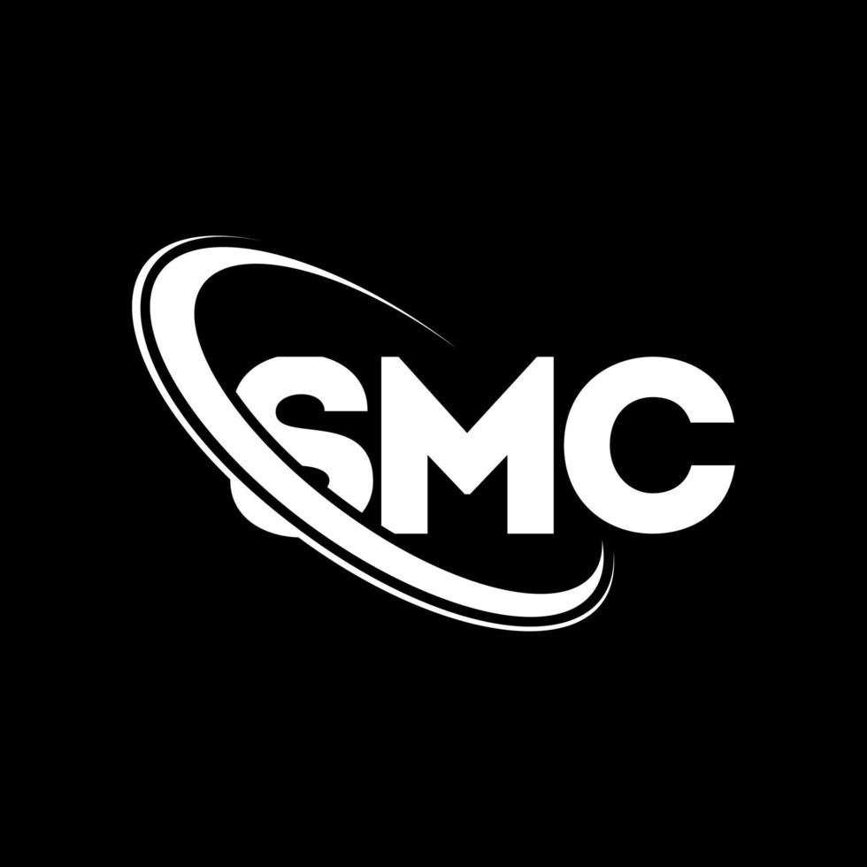 logo smc. lettre smc. création de logo de lettre smc. initiales logo smc liées par un cercle et un logo monogramme majuscule. typographie smc pour la technologie, les affaires et la marque immobilière. vecteur