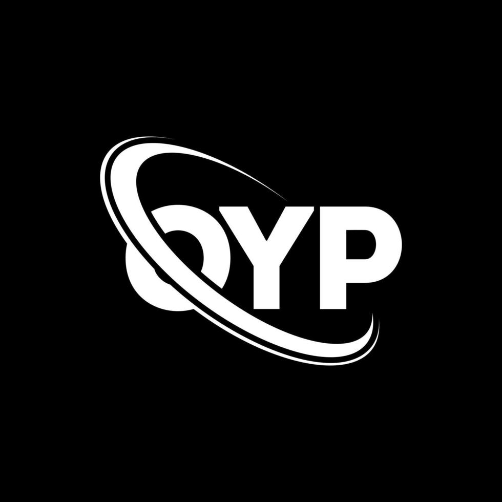 logo oyp. lettre oyp. création de logo de lettre oyp. initiales logo oyp liées avec un cercle et un logo monogramme majuscule. typographie oyp pour la technologie, les affaires et la marque immobilière. vecteur