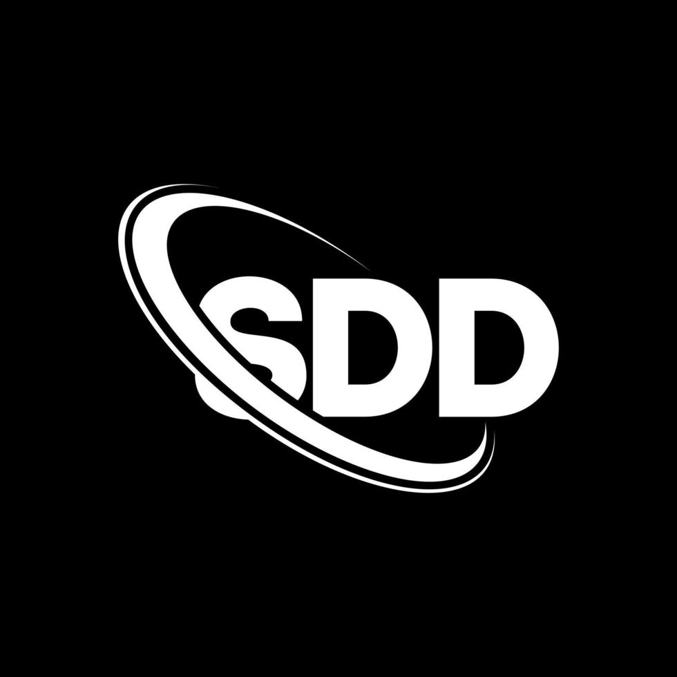 logo sdd. lettre sdd. création de logo de lettre sdd. initiales logo sdd liées avec un cercle et un logo monogramme majuscule. typographie sdd pour la technologie, les affaires et la marque immobilière. vecteur