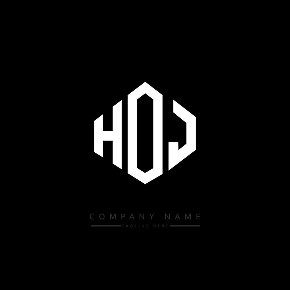 création de logo de lettre hoj avec forme de polygone. création de logo en forme de polygone et de cube hoj. modèle de logo vectoriel hoj hexagone couleurs blanches et noires. monogramme hoj, logo d'entreprise et immobilier.