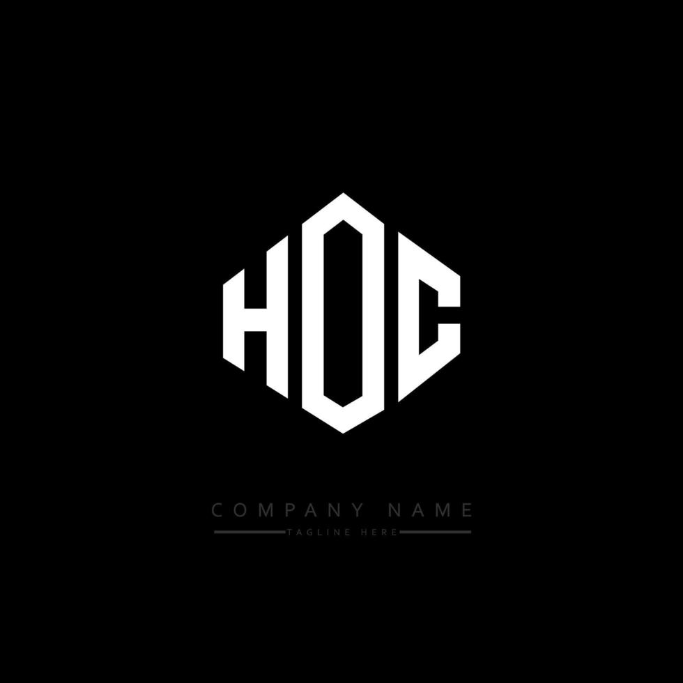 création de logo de lettre hoc avec forme de polygone. création de logo en forme de polygone et de cube hoc. modèle de logo vectoriel hexagone hoc couleurs blanches et noires. monogramme hoc, logo d'entreprise et immobilier.